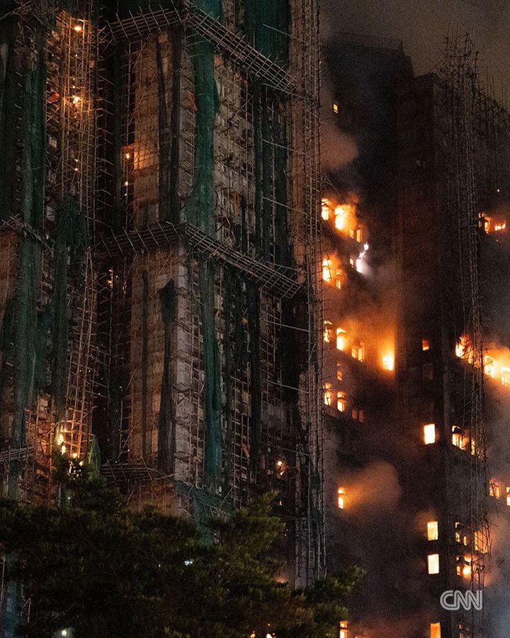 BREAKING NEWS: Death toll in Hong Kong fire rises to 44 with 279 still missing, authorities say