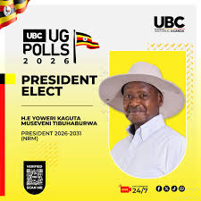 Museveni Wins 2026 Presidential Election with 71.65% of the Vote